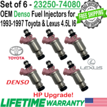 Genuine Denso x6 HP Upgrade Fuel Injectors For 1993-1997 Toyota & Lexus 4.5L I6 - $188.09