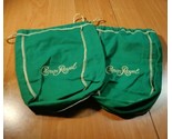 Lot of 2 Green Apple Crown Royal Embroidered Cloth Drawstring Bags - £3.95 GBP