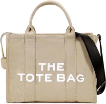 Women&#39;s Canvas the Tote Bag Canvas Bag with Zipper Closure and Adjustable Should - £31.82 GBP