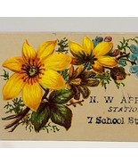 Antique Victorian 1880s NW Appleton Embossed Boston Business Card 2.5 x ... - $21.49