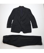 Vtg 90s Streetwear Mens 43R 2 Piece Wedding Wool Pinstriped Suit Gray US... - $2,726.52 MXN