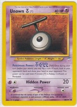 M) Pokemon Nintendo GAMEFREAK Collector Trading Card Unown 88/105 40HP - $2.76 CAD