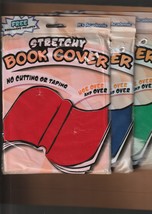 Lot of 3 Stretchy color Book Covers (No Cutting or Taping) New Packs - £7.85 GBP