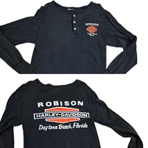 80s Harley Davidson Daytona Beach Medium Ribbed Shirt Long Sleeve Faded ... - $48.27