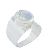 Rainbow Moonstone 92.5 Sterling Silver Ring Homemade Jewelry For Good Fr... - $15.10