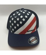 New Limited OAKLEY INDY Stretch USA American Flag Fitted Mesh Hat/Cap S/... - £20.41 GBP