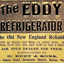 The Eddy Refrigerator Boaton Mass 1894 Advertisement Victorian Appliance... - £10.21 GBP