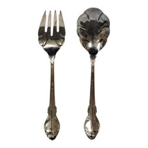 Vtg 1940s Holmes &amp; Edwards Deep Silver IS Spoon &amp; Fork Classic Serving U... - $17.62