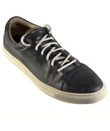 Men&#39;s Shoes SEVEN 91  Black Trainer Leather Sneaker Skater Shoe  Size 12M - £16.27 GBP
