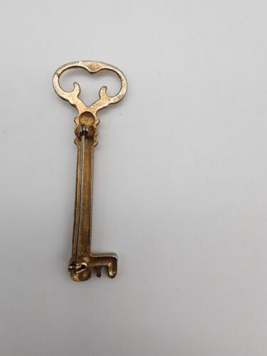 Vintage Golden Colored  Skeleton Key Lapel Pin - $7.00