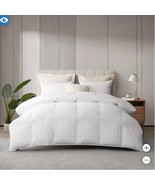 Hotel Grand Comforter White Down Striped Hypoallergenic Cotton 500 Threa... - €131,44 EUR+
