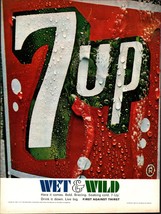1967 7 UP Wet &amp; Wild Vintage Print Ad 13.5&quot;x10&quot; First against thirst big... - $25.05