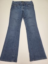 Seven 7 Womens Blue Denim Jeans Flared Leg Stretch Medium Wash Size 29 - £9.60 GBP
