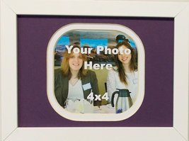 Purple and White Table Top 4x4 Cell Phone Photo Frame-5x7 picture frame - $12.00