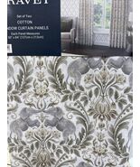 (2) Curated Kravet Elephant Damask Floral Rod Pocket Window Panel 84” New~ - €110,96 EUR