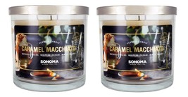Sonoma Caramel Macchiato Scented Candle 14 oz- Espresso Cream Sugar Lot of 2 - $47.50