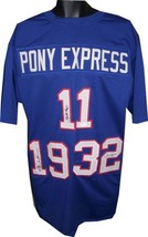 Eric Dickerson signed Pony Express Blue Custom Stitched Football Jersey XL w/ Cr - £148.27 GBP