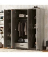 4-Door Wardrobe w/ Drawer, Gray - $10,622.16 MXN