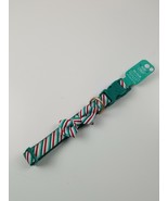 Merry &amp; Bright Adjustable Christmas Red Green Dog Sripes with Bow Size L... - $9.80
