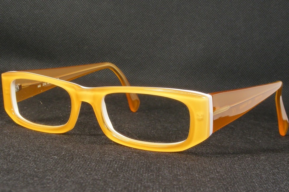 UNIC EYEWEAR Handmade MO 214 1340 Amber /White UNIQUE RARE EYEGLASSES 48... - $69.30