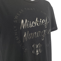 Harry Potter Black T-Shirt Juniors Size XS &quot;Mischief Managed&quot; Short Sleeves - £3.93 GBP