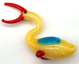 Weird Looking Peking Glass Duck / Bird Figurine Bright &amp; Colorful - $13.33
