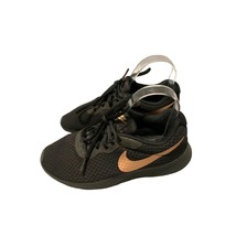 Nike Womens Size 7.5 Black Mesh Copper Swoosh Sneaker Shoes Tanjun Runni... - £23.48 GBP
