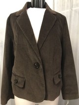 Talbots Women&#39;s Jacket Fully Lined Brown Stretch Corduroy Size 18 NWT - £48.74 GBP