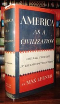 Lerner, Max America As A Civilization Life And Thought In The United States Toda - £35.89 GBP