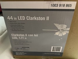 Clarkston II 44 in. LED Indoor White Ceiling Fan with Light Kit  - £47.17 GBP