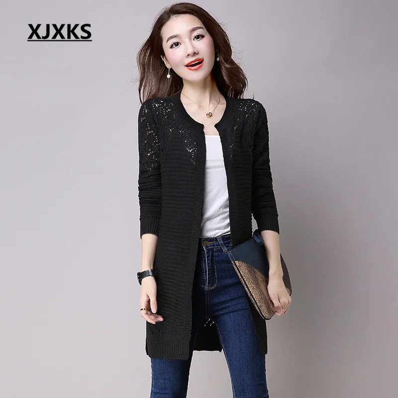 XJXKS New  Autumn Korean Style Women&#39;s  Long-sleeve Female  Long Section Knitwea - £94.61 GBP