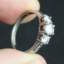 size 7 engagement ring STERLING SILVER ladies cubic .925 ESTATE SALE! - £26.37 GBP