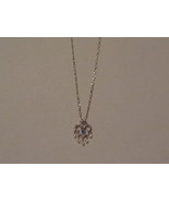 Light Blue Heart Drop Silver Colored Necklace - £3.60 GBP