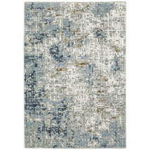 6 X 9 Blue Ivory Grey Brown Beige And Light Blue Abstract Power Loom Stain - €453,13 EUR