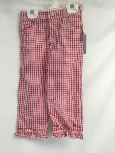 24 Month Girl Long Pants Tall Red White Checker Cherries Cherry 100% Cotton - $12.25