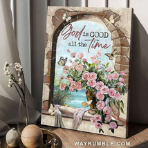 God Is Good All The Time Rose Lover Butterfly Flower 1 - £12.86 GBP