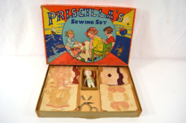 Priscilla&#39;s Sewing Set w/ Porcelain Doll Pressman Co No. 1215 1950s Japan Unused - £19.18 GBP