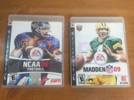 PS3 Madden NFL 09 CIB Complete  &amp; NCAA Football 08 (No Manual) PlayStation 3 - £10.12 GBP