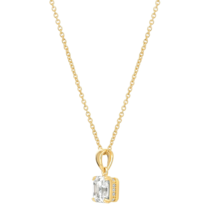 Authentic Crislu Royal Asscher Square Cut Pendant in Gold Plating - £73.59 GBP