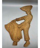Vtg Ecuadorian Matador Handcrafted Wood Wall Art Folk Decor Handmade - $21.67