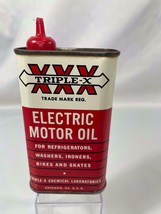 Vintage XXX Electric Motor Oil Can Triple X Advertising - £22.75 GBP