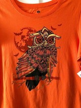 Golden Owl Women’s T-shirt Halloween Holiday Graphic T-SHIRT Short Sleeve LARGE - £14.23 GBP