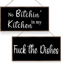 No Bitchin In My Kitchen Rustic Wooden Wall Signs Decorative Wood Sign Home - £22.94 GBP