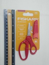 Pointed-tip Kids Scissors Fiskars 5 in. with Sheath Safety-Edge Red - Ag... - £9.83 GBP