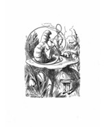Alice In Wonderland Giclee Print From Sir John Tenniel- Caterpillar and ... - $25.65 CAD