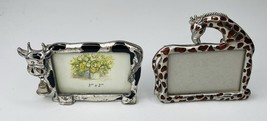 Giraffe And Cow Pewter Picture Frames 2x3” - $180.06 MXN
