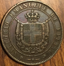1859 ITALY 5 CENTESIMI COIN - $21.78