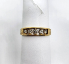 0.42ctw Round Diamond Channel Set Wedding Band Ring 14k Yellow Gold Size 10.25 - £579.53 GBP