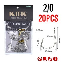 ICERIO 10/20PCS Bright Tin Kirbed Points Slow Jigging ist Hook Pike JS-3 Saltwat - £51.79 GBP