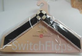 Lindsay Phillips SwitchFlops Straps "IRENE" Black/White Size 7/8 - $16.99